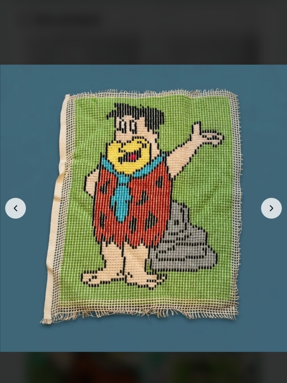 Green Fred Flintstone Latch Hook Bath Mat/Rug
